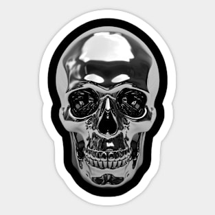 Chrome Skull Head Sticker